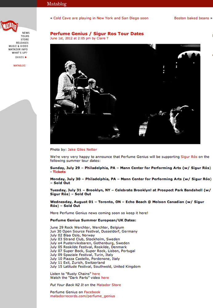 Matador Records Matablog - Perfume Genius