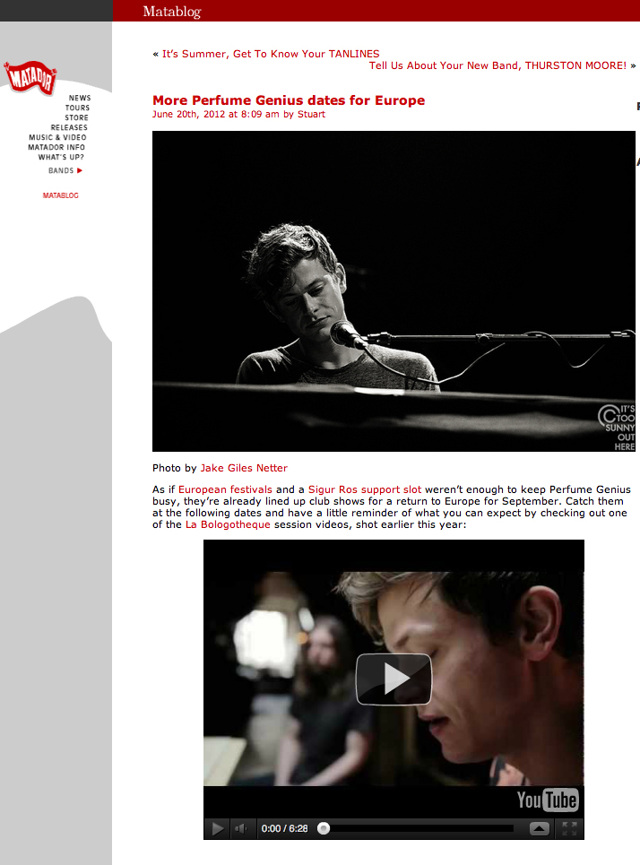 Matador Records Matablog - Perfume Genius