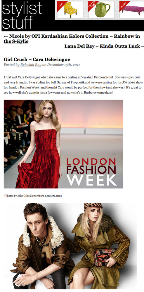 Stylist Stuff "Girl Crush - Cara Delevingne"