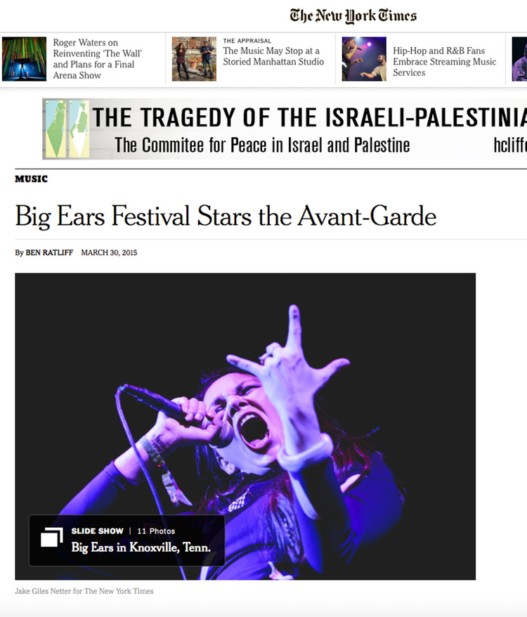 New York Times "Big Ears Festival Stars the Avant-Garde"