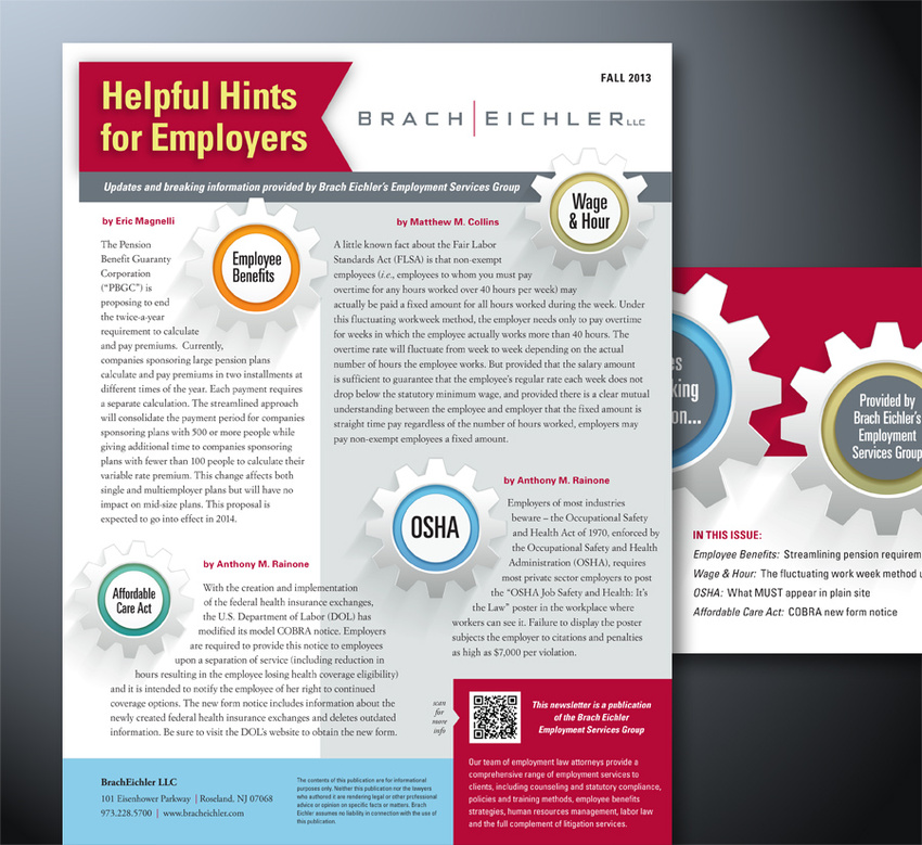 Brach Eichler's Employment Group newsletter