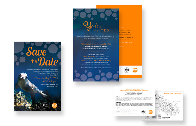 2015 National Zoo Dedication Reception Save the Date and Invitation. 2016 GDUSA American InHouse Design Award Winner.