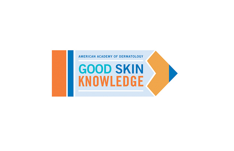 Good Skin Knowledge Logo. 2014 GDUSA American InHouse Design Award Winner.