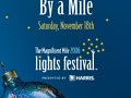 Street banners promoting The Magnificent Mile Lights Festival annual kick-off to the holidays in Chicago