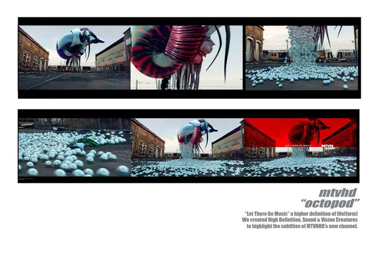 MTV International "Octopod": Creative Direction for the HD Promo + Content division of the channel's vision.
