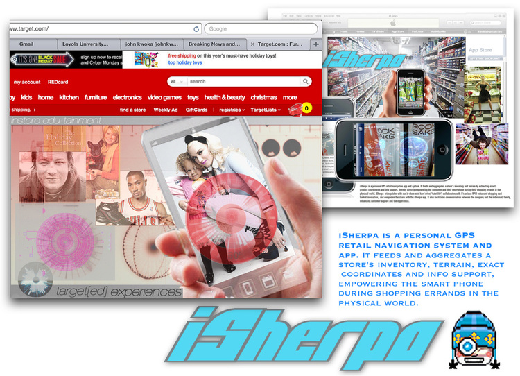iSherpa App; 'conceived this GPS based in-store app to expedite and enhance the shopping experience + add inventory control.