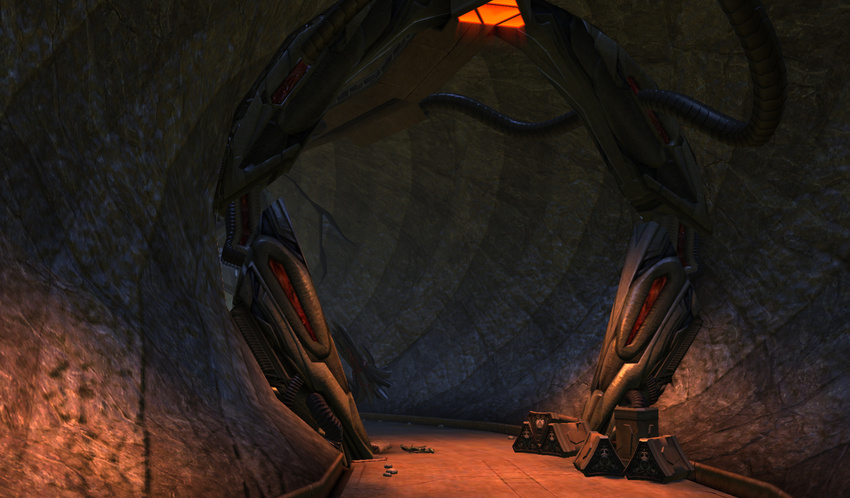 In game, large modular dungeon set, built on grid