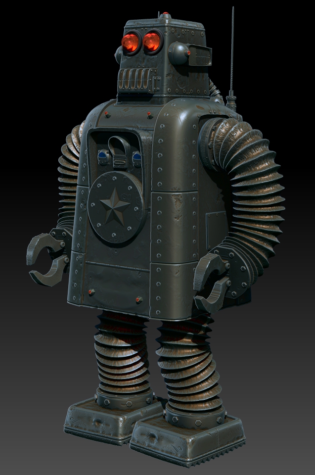 Zbrush high poly. Comprised of multiple subtools to allow good mesh density for sculpting