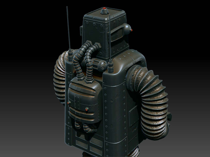 Zbrush high poly. Comprised of multiple subtools to allow good mesh density for sculpting