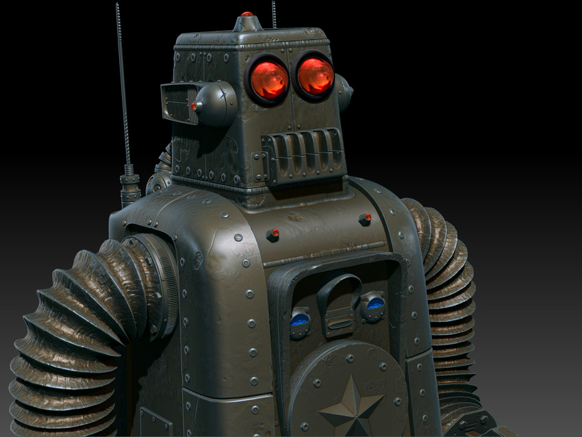Zbrush high poly. Comprised of multiple subtools to allow good mesh density for sculpting