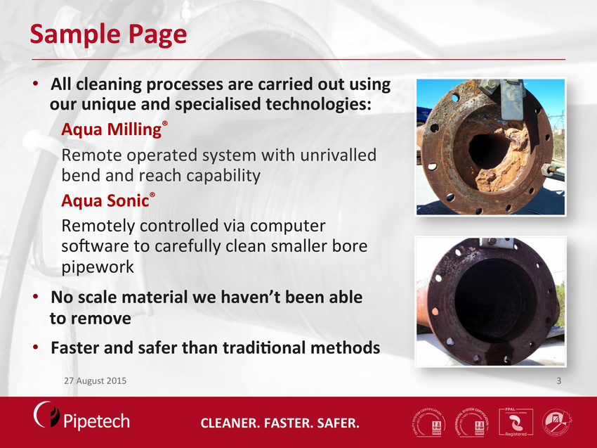 Pipetech Powerpoint Template: Content Page