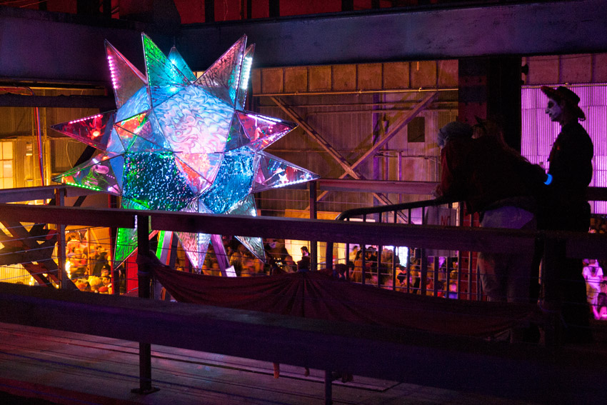 Parol lantern in San Francisco at Ghostship's Halloween event, VIP deck location