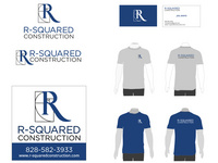 Re-brand for R-Squared Construction, a boutique construction firm specializing in residential projects. Logo options, business card, t-shirts and lawn signs.