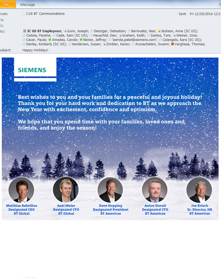 This was our holiday card, which I designed before sending to all 8,000 employees.