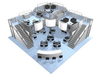 Bomag, front corner perspective, construction and rendering