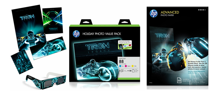 Pitched to Disney to advertise the release of Tron: Legacy utilizing HP's combo pack and standalone media.