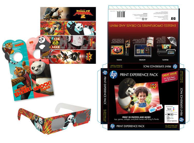 Pitched to Dreamworks to advertise the release of Kung Fu Panda 2, utilizing HP's combo pack and standalone media.