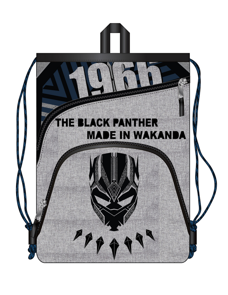 Black Panther Cinch Sak_2 Zipper Compartment