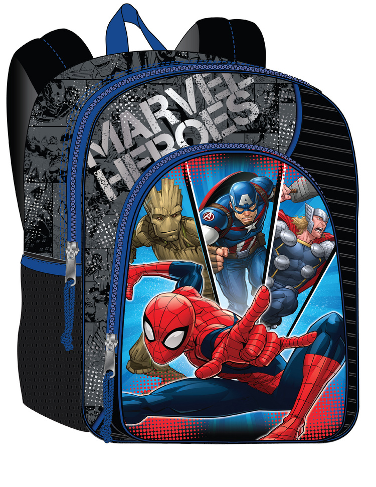 Marvel Heroes Backpack_Silver Foil Print With Texture Rubber Inset