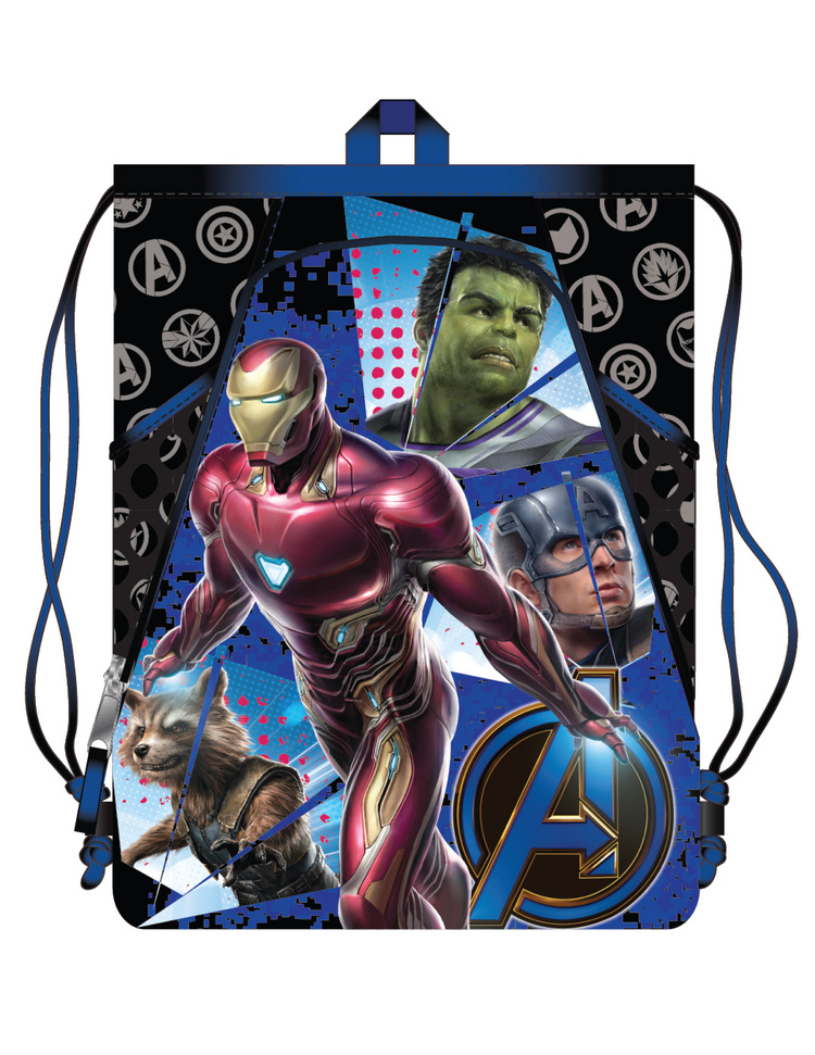 Avengers Cinch Sak_Nylon With Silver Foil Treatment