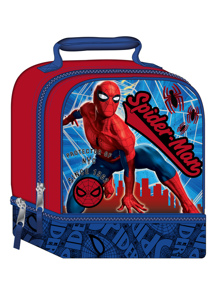 Spider-Man Lunch Kit_ 3D Depth Art With Embossed Lines