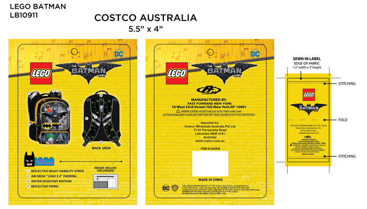 Batman Lego Hangtag