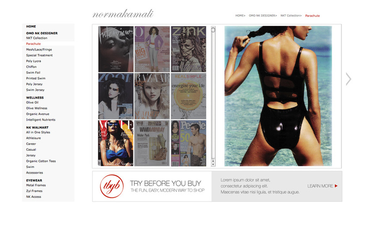 Norma Kamali - Press Page Mockup for Website