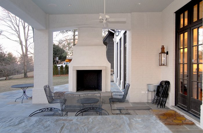 The cantilevered porch presented special problems of balance and materials.