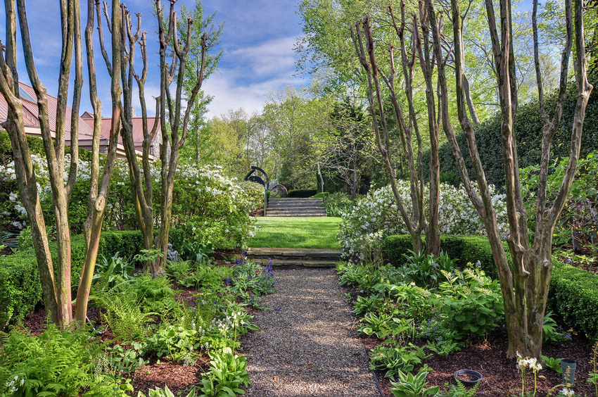 A landscape designed for sculptures is itself a collection of horticultural sculptures.