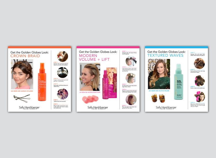 Sally Hershberger Professional Hair Care: Golden Globes Facebook Promotion Series (art direction + design)