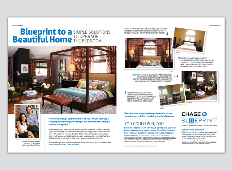 Real Simple Magazine: Chase Blueprint advertorial (art direction + photoshoot production)