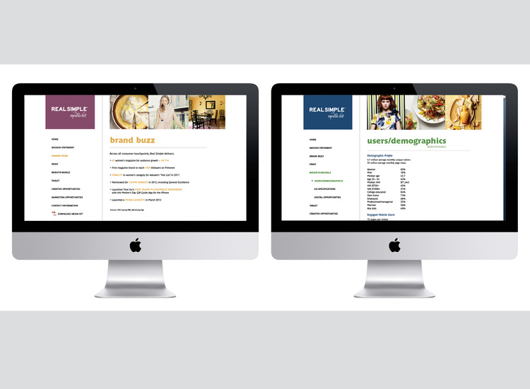 RealSimple.com: Media kit (concept + art direction)