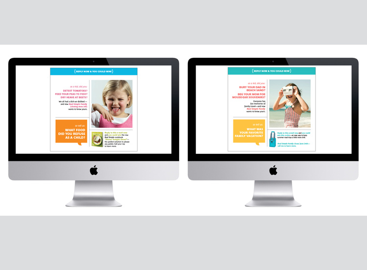 Real Simple Family Magazine: Promotional eblast series (concept + art direction + design)
