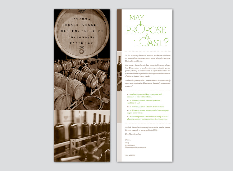 Martha Stewart Living Magazine: Promotional bookmark mailer (design)