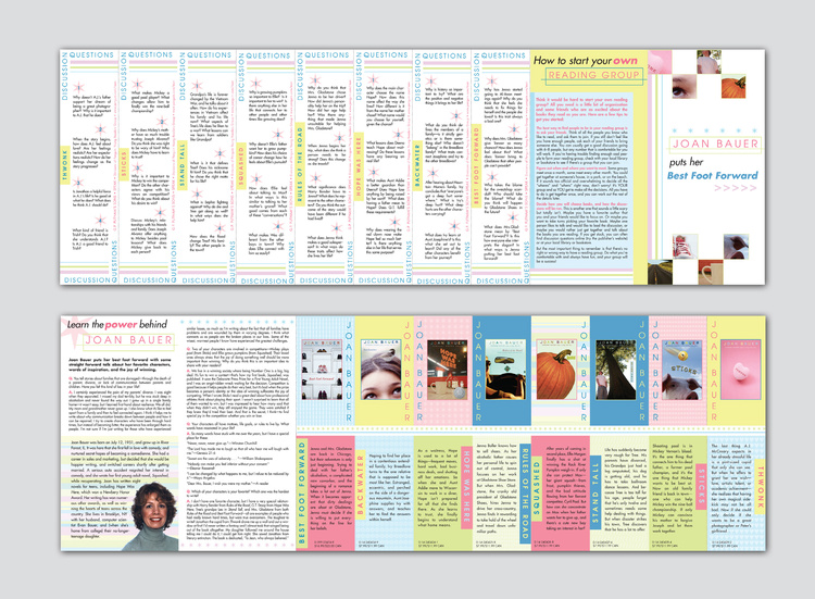 Penguin Young Readers Group: Joan Bauer reading group guide + custom bookmarks (concept + design)