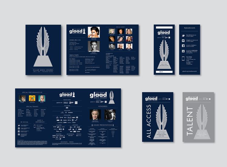 GLAAD: GLAAD Media Awards Print and Digital Collateral (art direction + design)