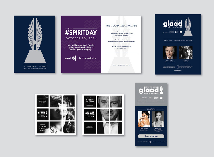 GLAAD: GLAAD Media Awards Print and Digital Collateral(art direction + design)