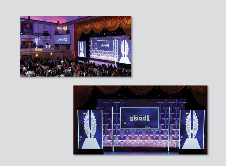 GLAAD: GLAAD Media Awards Signage and Stage Design(art direction + design)