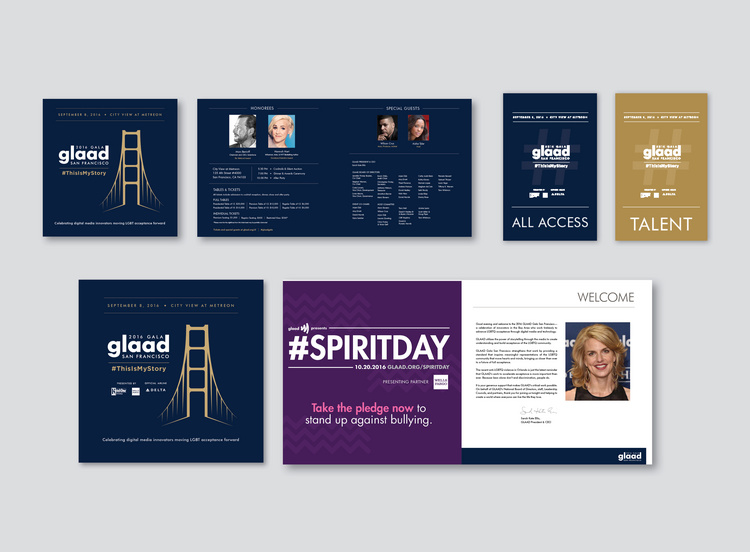 GLAAD: GLAAD Gala San Francisco Print and Digital Collateral (art direction + design)
