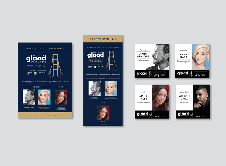 GLAAD: GLAAD Gala San Francisco Print and Digital Collateral (art direction + design)