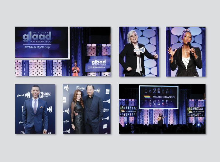 GLAAD: GLAAD Gala San Francisco Signage and Stage Design (art direction + design)