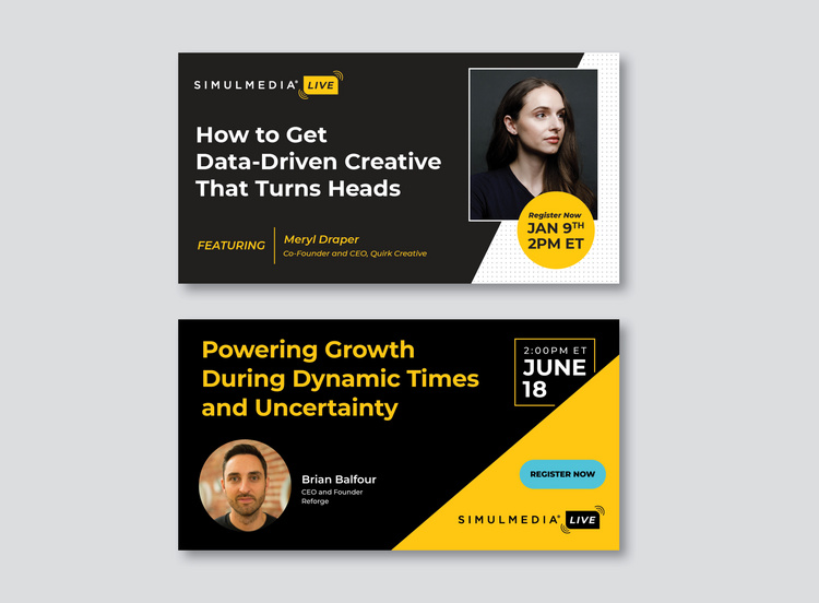 Simulmedia:Simulmedia Live Podcast Social Promotion Posts (art direction + design)