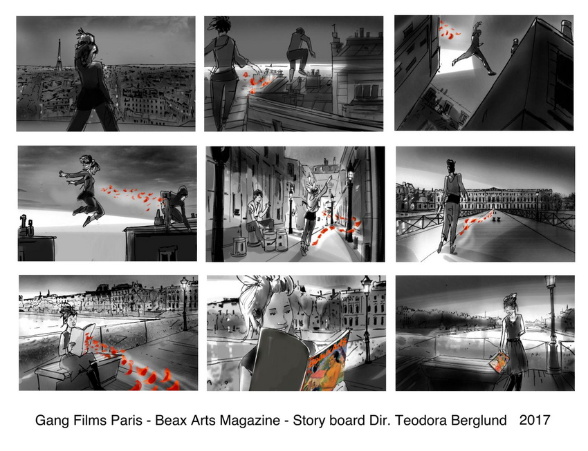 Gang Films Paris - Beax arts Magazine - Storyboard Dir. Teodora Berglund 2017