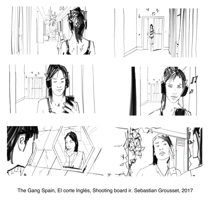 The Gang Spain, El Corte Inglés, shooting board Dir. Sebastian Grousset, 2017