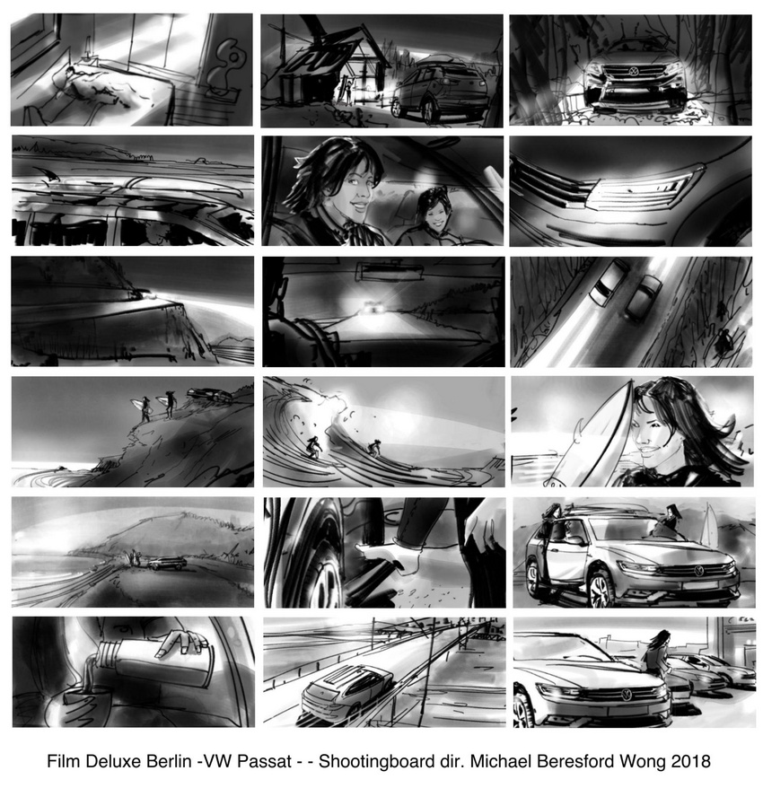 Film Deluxe Berlin -VW Passat - - Shootingboard dir. Michael Beresford Wong 2018